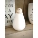 Vaso bianco in ceramica con testa uccellino mobile