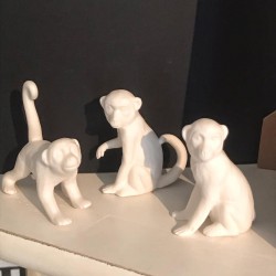 Scimmiette decorative Mowgli ceramica bianca 3 ass