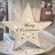 Stella in legno bianca Merry Christmas a led